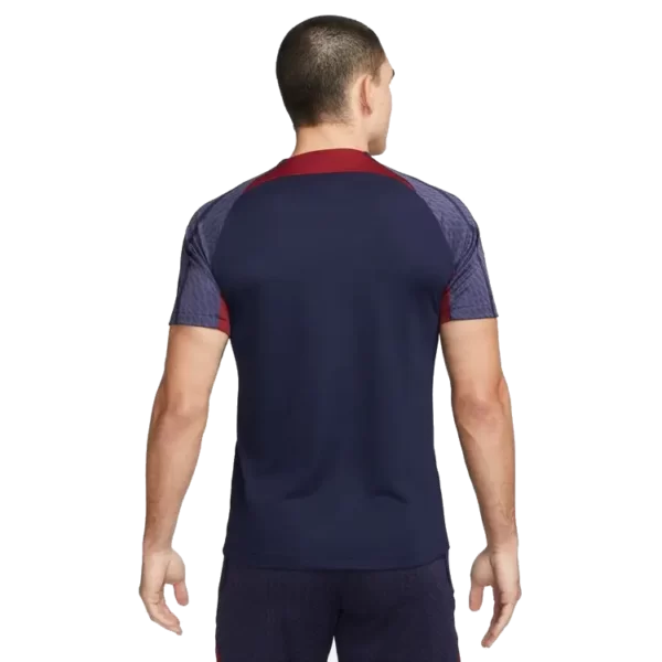 גבר לבוש בחולצת כדורגל Nike Dri-FIT לגברים תמונה חצי גוף מהגב